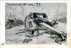 Pohlednice, satirický v ČB od Maurice Radiguet