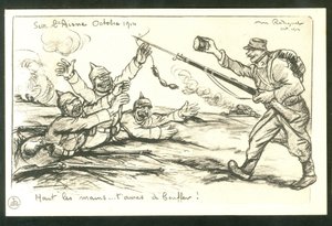 Pohlednice, satirický v ČB od Maurice Radiguet