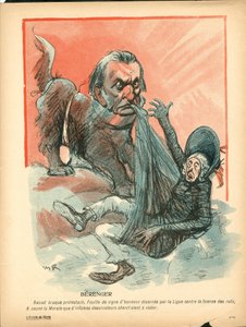 Máslový talíř, satirický v barvách od Maurice Radiguet