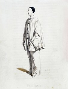 Pierrot z „“Masques et bouffons““ (italská komedie), text a kresby Maurice Sand, lepty A. Manceau, předmluva Georges Sand, Paris, Michel Lévy Frères od Maurice Sand