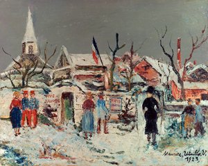 Krajina pod sněhem, Maixe od Maurice Utrillo