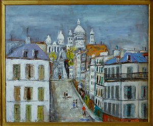 Rue Chappe, Montmartre, kolem roku 1937 (olej na desce)