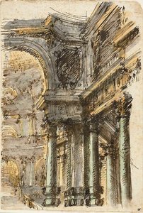 Architectural Fantasy (recto); Architektonické detaily (verze)