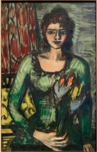 Portrét Quappiho v zeleném svetru od Max Beckmann