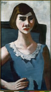Portrét Quappi v modrém od Max Beckmann