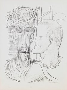 Kristus a Pilát, deska 15 z portfolia „Den a sen“ od Max Beckmann
