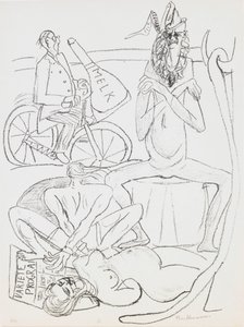 Cirkus, deska 12 z portfolia „Den a sen“ od Max Beckmann