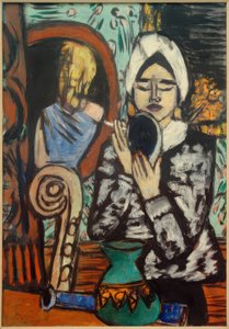 Dáma se zrcadlem od Max Beckmann