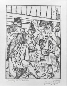 Opona jde nahoru od Max Beckmann