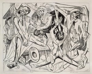 Noc (list 7 z: „Peklo“) od Max Beckmann