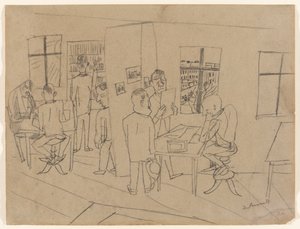 Redakční místnost od Max Beckmann