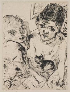 Večer (Autoportrét s Battenbergovými), deska 10 z portfolia „Tváře“ od Max Beckmann