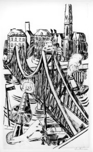 Velký most (Eiserne Steg ve Frankfurtu nad Mohanem) od Max Beckmann
