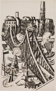 Velký most ("Eiserner Steg" ve Frankfurtu nad Mohanem) od Max Beckmann