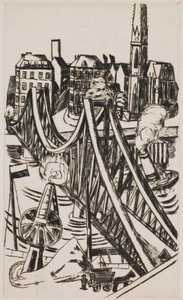 Velký most ("Eiserner Steg" ve Frankfurtu nad Mohanem) od Max Beckmann