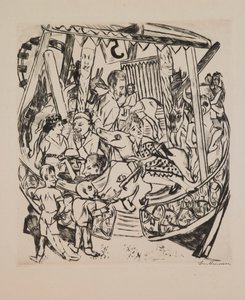 Kolotoč, deska 7 z portfolia „Výroční veletrh“ od Max Beckmann