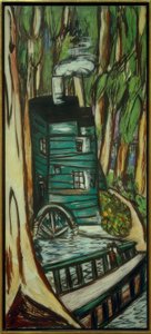 Mlýn v eukalyptovém lese (Mills College) od Max Beckmann