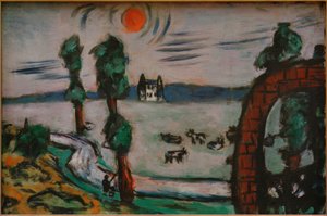 Zamlžená krajina s krávami od Max Beckmann