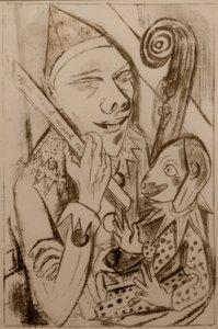 Pierrot s maskou od Max Beckmann