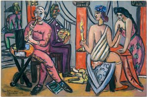 Pompeje-klauni od Max Beckmann