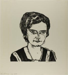 Portrét paní H.M. (Naila), druhá deska z knihy Die Kunst der Gegenwart od Max Beckmann