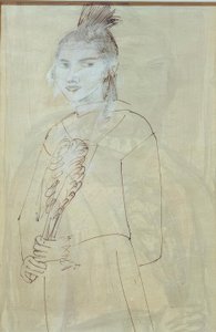 Quappi s čelenkou od Max Beckmann