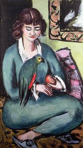 Quappie s papouškem od Max Beckmann