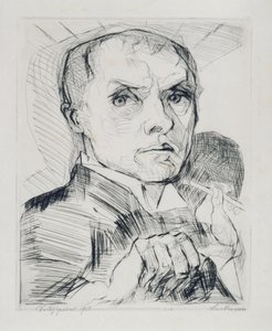Autoportrét s rydlem (list 19 ze souboru „Tváře“) od Max Beckmann