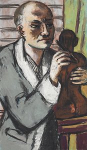 Autoportrét v šedém županu od Max Beckmann