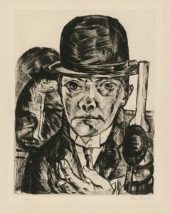 Autoportrét s tvrdým kloboukem od Max Beckmann