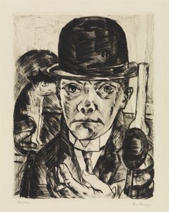 Autoportrét s tvrdým kloboukem od Max Beckmann