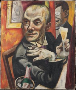 Autoportrét se sklenkou šampaňského od Max Beckmann