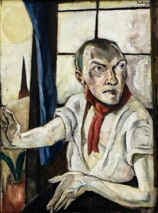 Autoportrét s červenou šálou od Max Beckmann