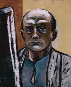 Autoportrét v olivové a hnědé od Max Beckmann