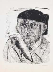 Autoportrét, deska 1 z portfolia „Den a sen“ od Max Beckmann