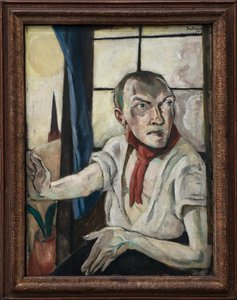 Autoportrét s červeným šátkem od Max Beckmann