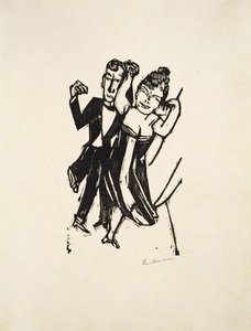 Malý taneční pár (dřevořez) od Max Beckmann