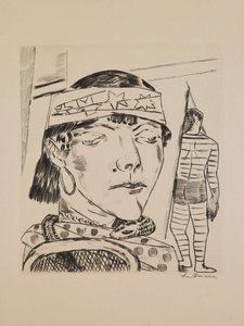 Snake Lady, talíř 10 z portfolia „Výroční veletrh“ od Max Beckmann