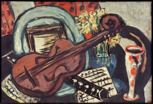 Zátiší s houslemi a flétnou od Max Beckmann