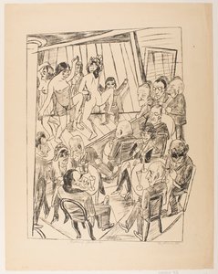Striptýz, deska 4 ze série „Výlet do Berlína 1922“ od Max Beckmann