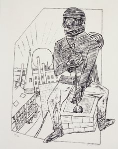 Kominík, Max Beckmann (1884-1950), litografie. Německo, 20. století. od Max Beckmann