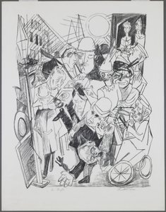 The Street, deska 3 z portfolia „Hell“ od Max Beckmann