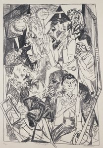 Ideologové, Max Beckmann (1884-1950), rytina. Německo, 20. století. od Max Beckmann