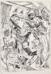 Poslední, od Maxe Beckmanna (1884-1950), litografie. Německo, 20. století. od Max Beckmann