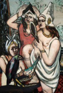 Před kostýmní párty (tři ženy) od Max Beckmann