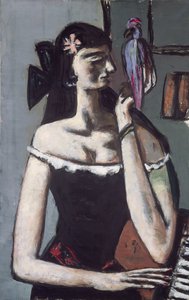 Žena s papouškem od Max Beckmann