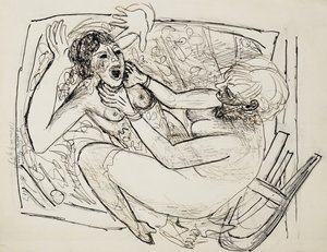 Ženy bojující; ženy bojují od Max Beckmann