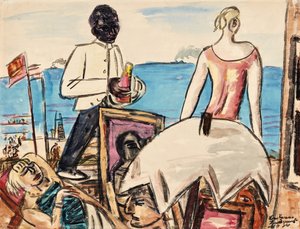 Plážová kavárna Zandvoort od Max Beckmann