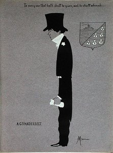 Karikatura Alfreda Gwynne Vanderbilta (1877-1915), z filmu Milionáři Ameriky od Max Cramer
