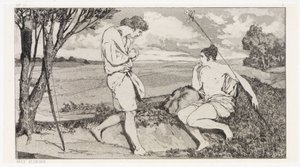 Apollón a Dafné I (Záchrany ovidiovských obětí, opus II, list 10) od Max Klinger